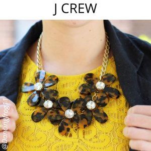 J.Crew Tortoise Coffee Flowers Crystal Necklace